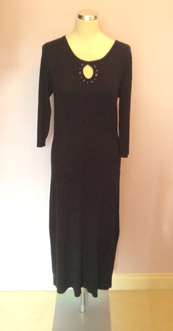 Olsen Black Scoop Neck Knit Dress Size 12 - Whispers Dress Agency - Womens Dresses - 2
