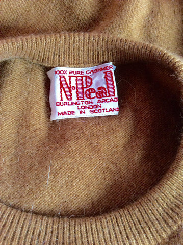 Vintage N.Peal Tan Brown 100% Cashmere Jumper Size S/M - Whispers Dress Agency - Sold - 2