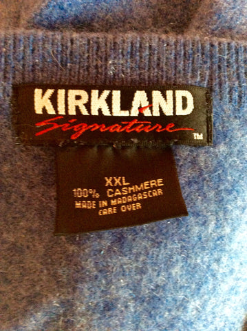 Kirkland Signature Blue Cashmere V Neck Jumper Size XXL - Whispers Dress Agency - Sold - 2