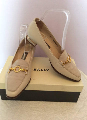 In Box Bally Beige Leather Court Shoes Size 5/38 - Whispers Dress Agency - Sold - 1