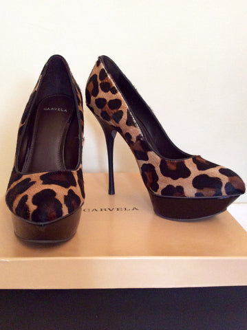 Carvela Brown Leopard Print Ponyskin Heels Size 7/40 - Whispers Dress Agency - Sold - 1