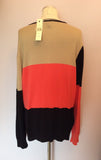 BRAND NEW LONG TALL SALLY COLOUR BLOCK SCOOP NECK CARDIGAN SIZE XL - Whispers Dress Agency - Womens Knitwear - 2