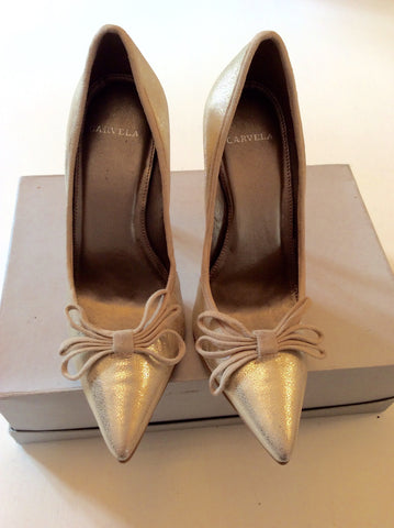 BRAND NEW CARVELA CHAMPAGNE GOLD HEELS SIZE 3.5/36 - Whispers Dress Agency - Sold - 2