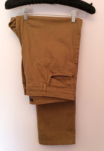 Jaeger Light Brown Cotton Trousers Size 16 - Whispers Dress Agency - Womens Trousers