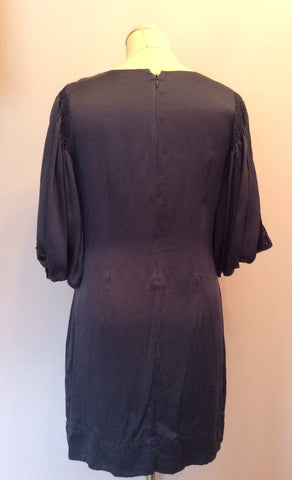 Pink Soda Blue Silk Beaded & Diamanté Neckline Dress Size 10 - Whispers Dress Agency - Womens Dresses - 4