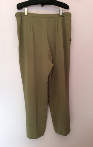 Jacques Vert Olive Green Long Jacket, Blouse & Trouser Suit Size 16 - Whispers Dress Agency - Sold - 4