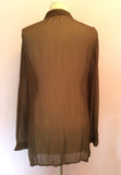 Nitya Dark Green Semi Sheer Blouse Size 12 - Whispers Dress Agency - Womens Shirts & Blouses - 2