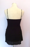 Karen Millen Black Silk Bow Trim Tiered Strappy Top Size 10 - Whispers Dress Agency - Womens Tops - 3