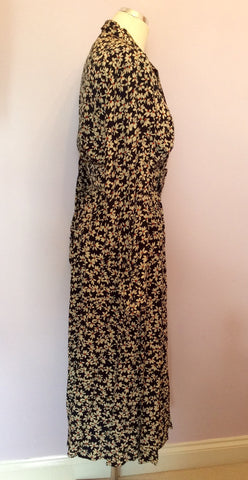 Vintage Jaeger Blue, Red & Cream Floral Print Tea Dress Size 10 - Whispers Dress Agency - Womens Vintage - 3