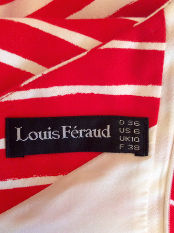 Louis Ferraud Red & White Stripe One Shoulder Dress Size 10 - Whispers Dress Agency - Sold - 9