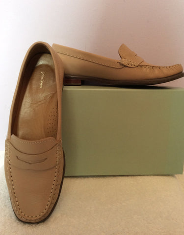 John Lewis Blush / Beige Leather Moccasins/ Loafers Size 5/38 - Whispers Dress Agency - Womens Flats - 1
