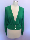 Vintage Jaeger Green V Neck Cardigan Size 36" UK M - Whispers Dress Agency - Womens Vintage - 1