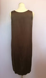 Vintage Brown Silk Shift Sleeveless Dress Size 12 - Whispers Dress Agency - Sold - 2