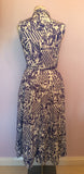 Vintage Jaeger Blue & White Print Cotton Size 10 Approx Fit UK 8 - Whispers Dress Agency - Sold - 3