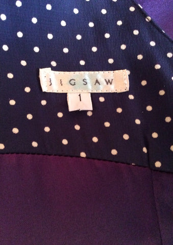 Jigsaw Blue & White Spot Dress Size 1 UK 8/10 - Whispers Dress Agency - Womens Dresses - 3