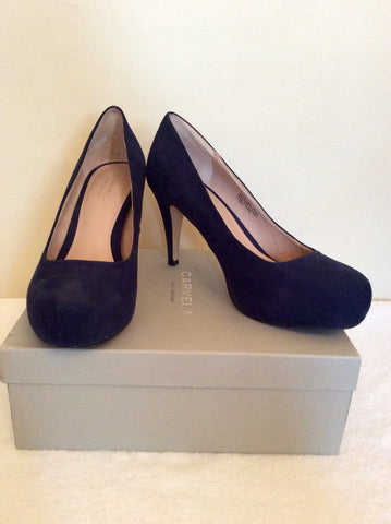 Kurt Geiger Carvela Dark Blue Suedette Court Shoes Size 7/40 - Whispers Dress Agency - Sold - 1
