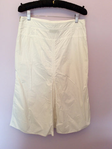 Marella White Cotton Skirt Size 10 - Whispers Dress Agency - Womens Skirts - 2