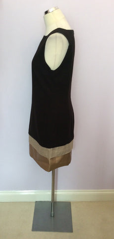 Brand New Zara Black & Gold Trim Shift Dress Size L - Whispers Dress Agency - Sold - 2