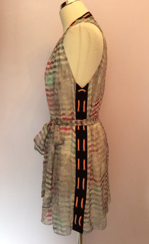 Matthew Williamson Escape Light Grey Silk Seashell Print Top Size 12 - Whispers Dress Agency - Sold - 2
