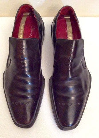 Oliver Sweeney Dark Brown Farfalle Leather Slip On Shoes Size 7.5 /41 - Whispers Dress Agency - Sold - 2