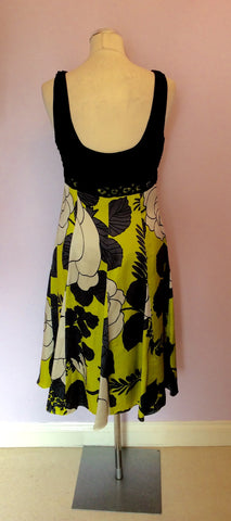 Coast Black & Lime Green Print Silk Dress Size 12 - Whispers Dress Agency - Sold - 4