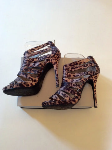 ALDO BROWN LEOPARD PRINT STRAPPY HIGH HEEL SANDALS SIZE 6 - Whispers Dress Agency - Womens Sandals - 3