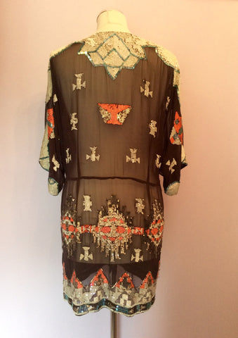 All Saints Dark Brown Silk Sequin Chariot Dress Size 12 - Whispers Dress Agency - Sold - 6