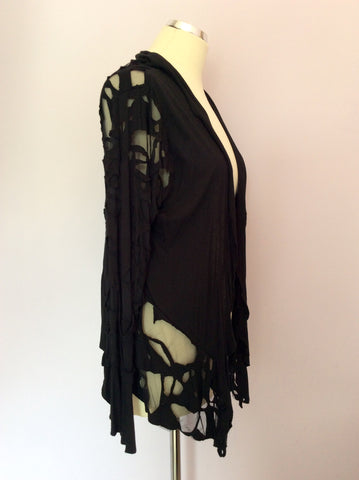 Religion Black Cut Out & Net Detail Cardigan Size M/12 - Whispers Dress Agency - Sold - 2