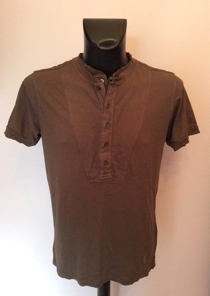 All Saints Anonymous Brown Polo Shirt Size M - Whispers Dress Agency - Sold - 1