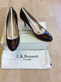 BRAND NEW LK BENNETT SABIRA CHOCOLATE BROWN CROC LEATHER HEELS SIZE 6/39 - Whispers Dress Agency - Sold - 2