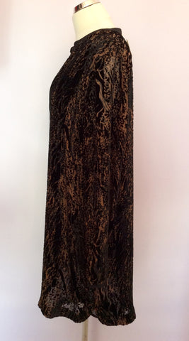 Brand New Nougat Brown & Black Print Tunic Top Size 5 UK L/XL - Whispers Dress Agency - Womens Tops - 2