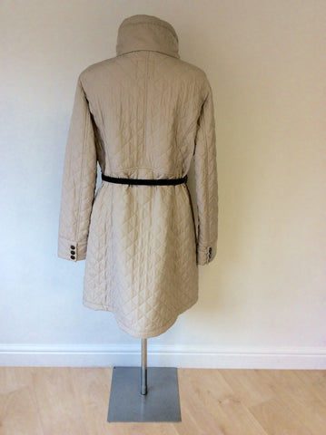 MAX MARA WEEKEND BEIGE QUILTED COAT SIZE 16 - Whispers Dress Agency - Sold - 4