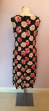 PHASE EIGHT BLACK & PINK FLORAL PRINT DRESS SIZE 16 - Whispers Dress Agency - Sold - 4