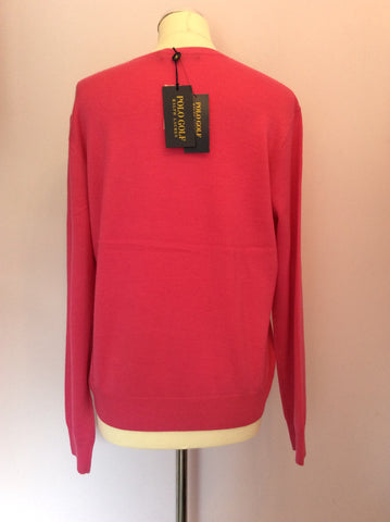BNWT Ralph Lauren Polo Golf Belmont Pink Wool Jumper Size XL - Whispers Dress Agency - Sold - 2