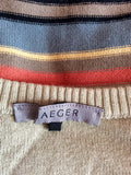 Jaeger Beige & Multi Coloured Stripe Cotton Jumper Size S - Whispers Dress Agency - Womens Knitwear - 2