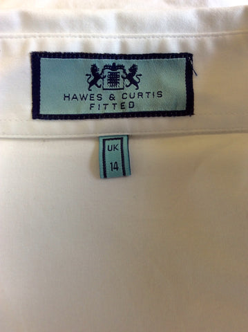 HAWES & CURTIS WHITE FITTED COTTON SHIRT SIZE 14 - Whispers Dress Agency - Womens Shirts & Blouses - 3