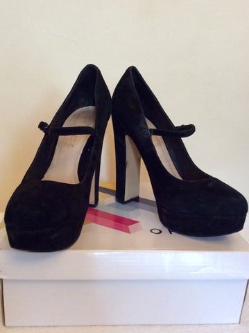 Office Black Suede Mary Jane Platform Heels Size 7/40 - Whispers Dress Agency - Womens Heels - 1
