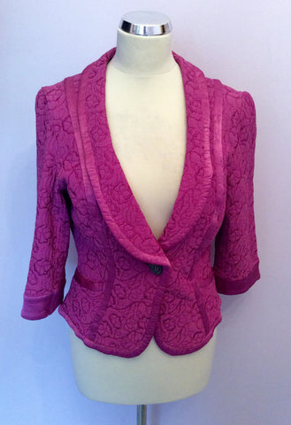 Ghost Pink Embroidered 3/4 Sleeve Jacket Size M - Whispers Dress Agency - Womens Coats & Jackets - 1