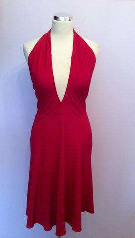Miu Miu Red Halterneck Dress Size 40 UK 8 - Whispers Dress Agency - Sold - 1