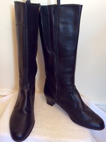 Brand New Portland Black Leather Boots Size 8/42 Wide Fit - Whispers Dress Agency - Sold - 1
