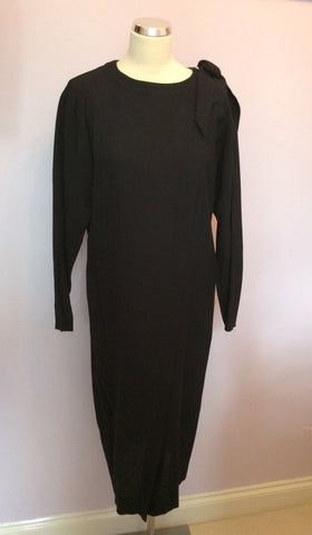 Vintage Jaeger Black Wool Shift Dress Size 10 - Whispers Dress Agency - Sold