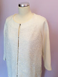 Ivory Crocheted Front Occasion Coat Size 12 - Whispers Dress Agency - Womens Coats & Jackets - 2