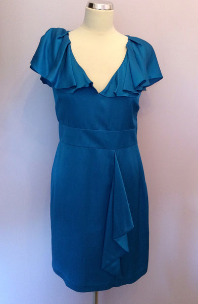 Brand New Marks & Spencer Blue Silk Blend Dress Size 12 - Whispers Dress Agency - Womens Dresses - 1