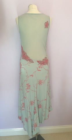 Ghost Duck Egg & Pink Embroidered Dress Size M - Whispers Dress Agency - Sold - 3