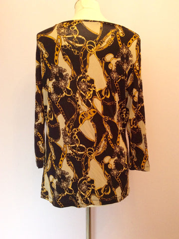 Betty Barclay Collection Navy, Beige & Gold Print Top Size 16 - Whispers Dress Agency - Sold - 2