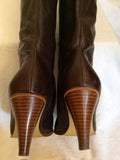 French Connection Dark Brown Leather Boots Size 6/39 - Whispers Dress Agency - Sold - 5