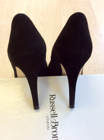 RUSSELL & BROMLEY BLACK SUEDE PLATFORM HEELS SIZE 6/39 - Whispers Dress Agency - Sold - 5
