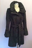 Zara Black & Grey Weave Belted Coat Size XL - Whispers Dress Agency - Sold - 3
