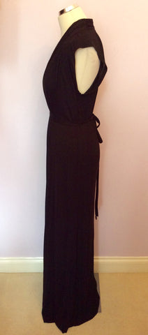 French Connection Black V Neck Maxi Dress Size 12 - Whispers Dress Agency - Sold - 3