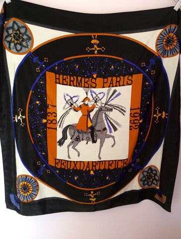 Vintage Silk Feux d'Artifice Fireworks Square Scarf - Whispers Dress Agency - Vintage Accessories - 1